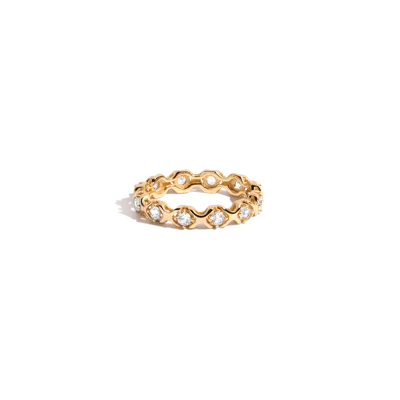 Aurate New York Bold Lab Grown White Sapphire X Estate Eternity Ring In Yellow