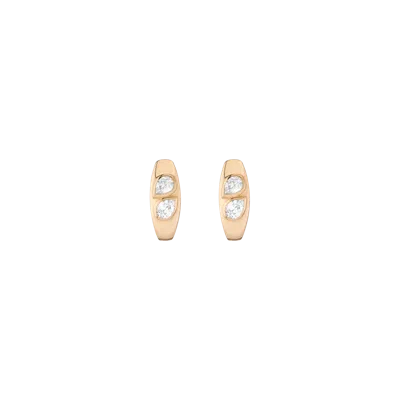 Aurate New York Chunky Double Lab Grown Diamond Pear Huggie Earrings