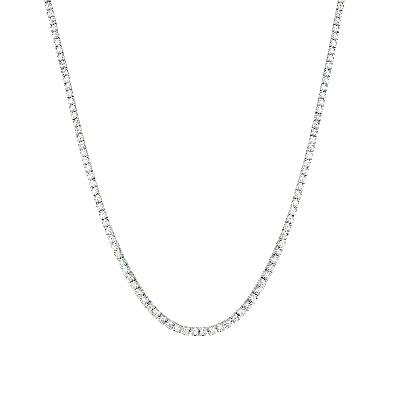 Aurate New York Classic Lab Grown Diamond Tennis Necklace - 5ct (large) In White