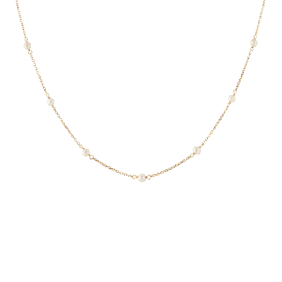 Aurate New York Classic Pearl Station Necklace In White