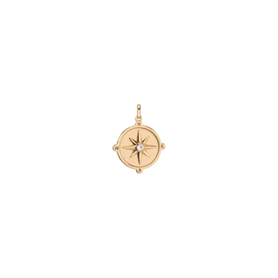 Aurate New York Compass Charm In Yellow