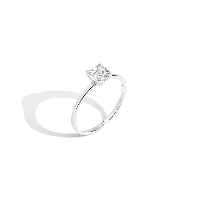 Aurate New York Cushion Cut Solitaire Diamond Ring In White