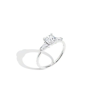 Aurate New York Cushion Cut Tapered Baguette Diamond Ring In Rose