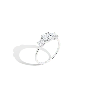Aurate New York Cushion Cut Tri-diamond Ring (natural Diamond) In Yellow