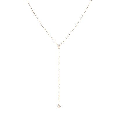 Aurate New York Diamond Bezel Lariat Necklace In White