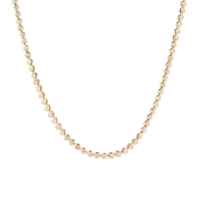 Aurate New York Diamond Bezel Tennis Necklace In Yellow