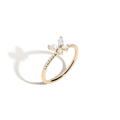 Aurate New York Diamond Butterfly Ring In White