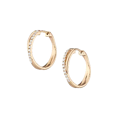Aurate New York Diamond Crossover Hoop Earrings In Yellow