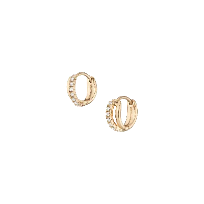 Aurate New York Diamond Crossover Huggie Earrings In White