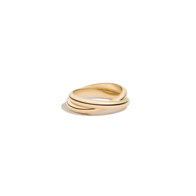 Aurate New York Double Interlocking Ring In White