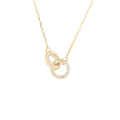 Aurate New York Double Lab Grown Diamond Connection Necklace In White
