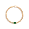 Aurate New York Emerald Curb Chain Bracelet In Yellow