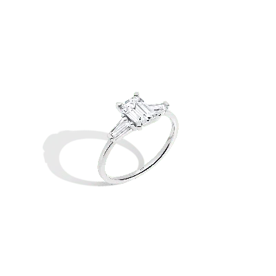 Aurate New York Emerald-cut Tapered Baguette Diamond Ring (natural Diamond) In Rose