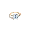 Aurate New York Emerald Gemstone Cocktail Ring - Aquamarine In White