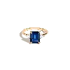 Aurate New York Emerald Gemstone Cocktail Ring - Blue Sapphire In Yellow
