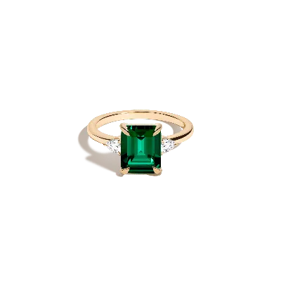 Aurate New York Emerald Gemstone Cocktail Ring - Green Emerald In Rose