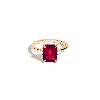 Aurate New York Emerald Gemstone Cocktail Ring - Red Ruby In Yellow