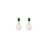 AURATE NEW YORK AURATE NEW YORK EMERALD HEIRLOOM PEARL DROP EARRINGS