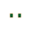 Aurate New York Mini Lab Grown Emerald Heirloom Stud Earrings In Rose