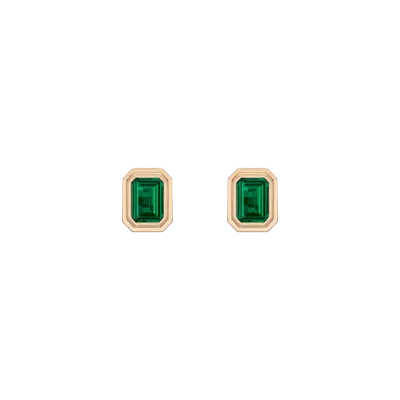 Aurate New York Emerald Heirloom Stud Earrings In Rose