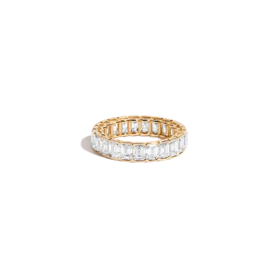 Aurate New York Emerald Lab Grown Diamond Semi-bezel Eternity Ring In White