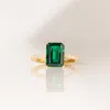 AURATE NEW YORK AURATE NEW YORK EMERALD SOLITAIRE PAVÉ RING