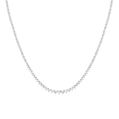 Aurate New York Everyday Three-prong Graduated Tennis Necklace In Yellow