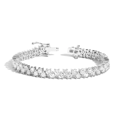 Aurate New York Floating White Sapphire Tennis Bracelet In Yellow