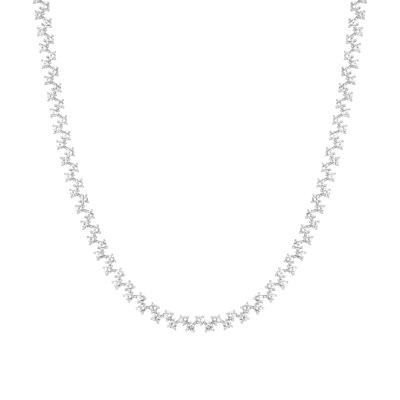 Aurate New York Floating White Sapphire Tennis Necklace In Yellow