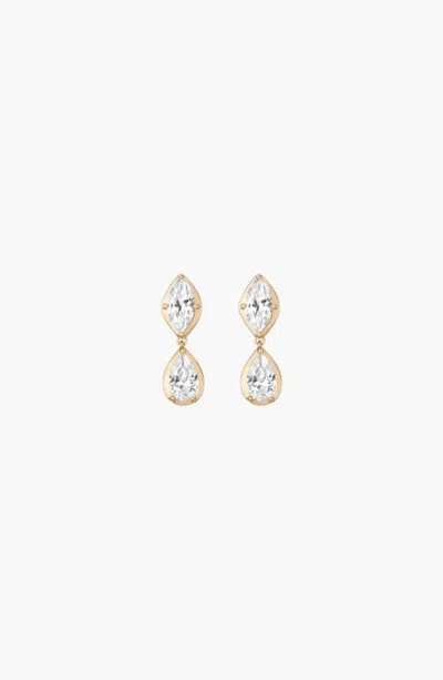 Aurate New York Georgian Toi Et Moi Drop Earrings In Gold
