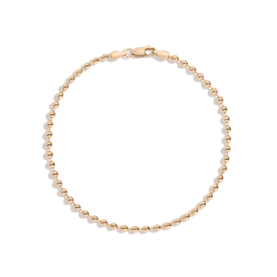 Aurate New York Gold Ball Chain Bracelet In White