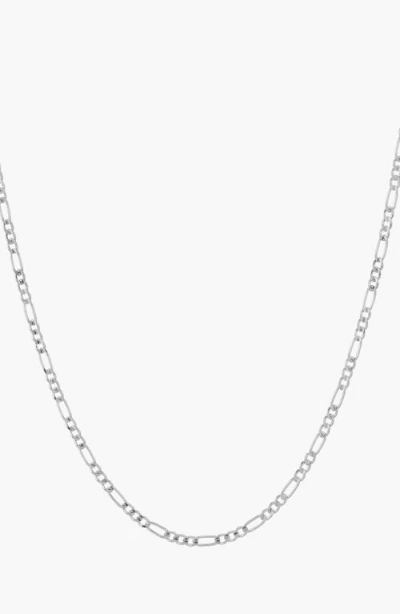 Aurate New York Medium Gold Figaro Chain Necklace In White