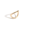 Aurate New York Stackable Wave Ring In Gold