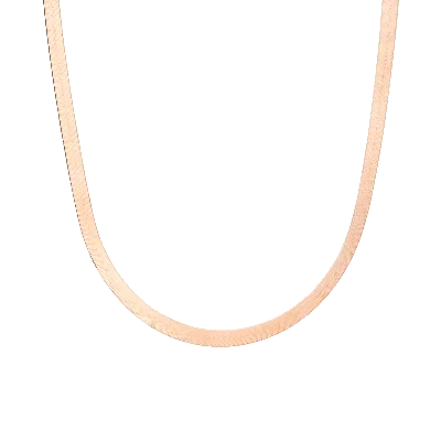 Aurate New York Gold Herringbone Chain Necklace - 5mm In Pink
