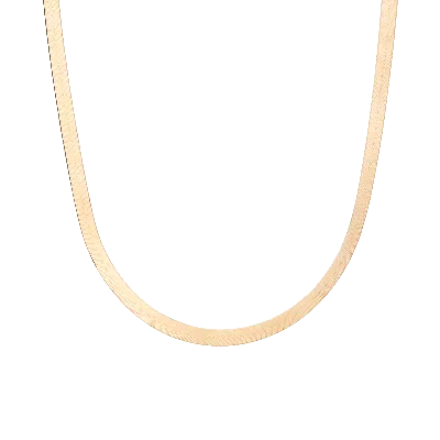 Aurate New York Gold Herringbone Chain Necklace - 5mm In Yellow