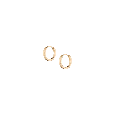 Aurate New York Gold Hinged Huggie Earrings (12mm) In White