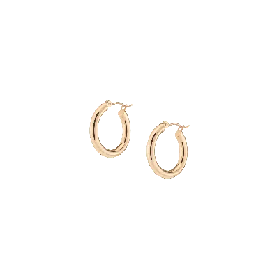 Aurate New York Gold Hoop Earrings - 3mm (20mm) In White