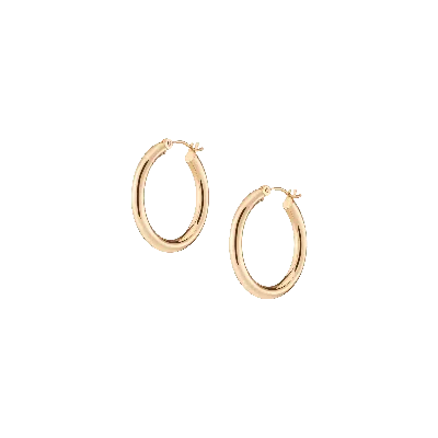 Aurate New York Gold Hoop Earrings - 3mm (25mm) In White