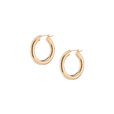 Aurate New York Gold Hoop Earrings - 4mm In White