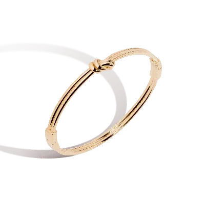 Aurate New York Gold Knot Hinged Bracelet In White