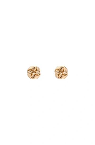 Aurate New York Gold Knot Stud Earrings In Gray