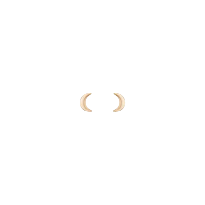 Aurate New York Gold Moon Stud Earrings In Yellow