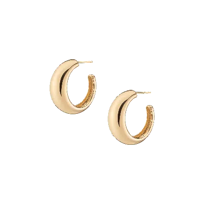 Aurate New York Gold Smooth Arch Hoops Medium In White
