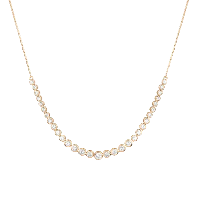 Aurate New York Graduated Lab Grown Diamond Bezel Necklace In Yellow