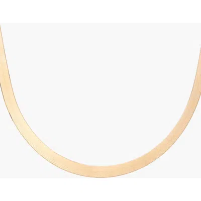 Aurate New York Herringbone 5mm Chain Necklace In Yellow Gold Vermeil
