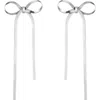 Aurate New York Herringbone Bow Earrings In Metallic