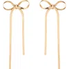 Aurate New York Herringbone Bow Earrings In Gold