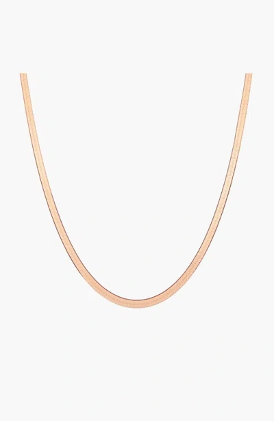 Aurate New York Herringbone Chain Necklace In Gold