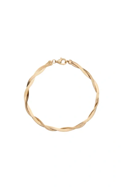 Aurate New York Herringbone Twist Bracelet In Yellow