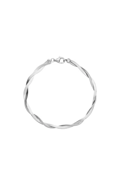 Aurate New York Herringbone Twist Bracelet In White